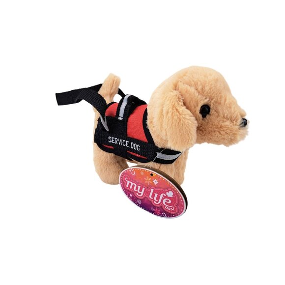My Life As Service Dog Guide Plush Stuffed Animal Toy Harness Support Yellow Lab - Picture 8 of 10